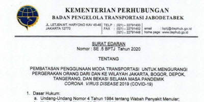Tidak Ada Penghentian Moda Transportasi di Jabodetabek