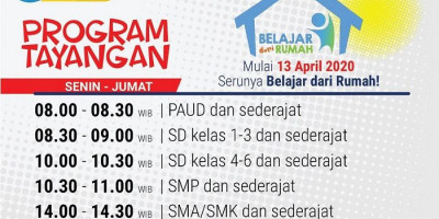 Adik-adik, Besok Mulai Belajar dari TVRI Yaa...