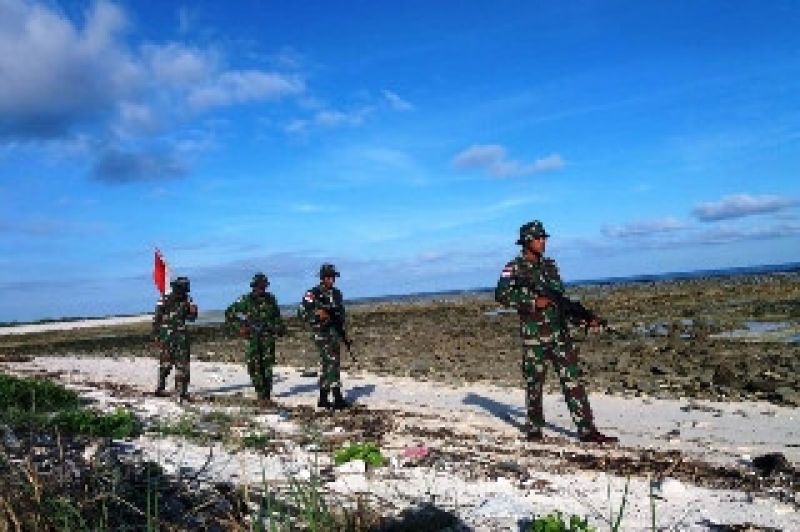 Cegah Penyebaran Covid-19, Satgas Puter XXIII Patroli Di Pulau Ndana