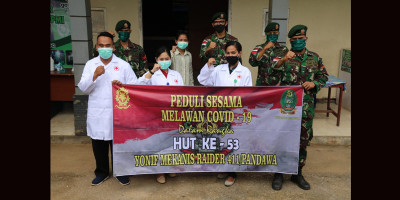 Sambut HUT Batalyon, Satgas Pamtas Yonif 411 Gelar Donor Darah