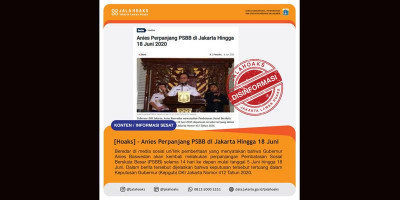 Pemprov DKI Pastikan Perpanjangan PSBB Hoaks 
