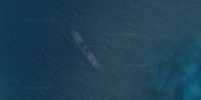 Bikin Geger, Penampakan Bangkai Kapal Besar di Perairan Sukabumi