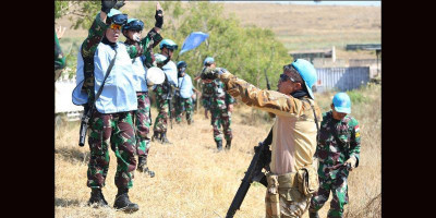 Satgas Yonmek TNI Konga XXIII-N/UNIFIL Latihan BMR Atasi Ketegangan Israel dan Lebanon
