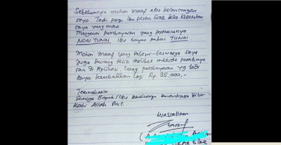Mengira Pengemudi Tilep Uang Pembayaran, Konsumen Ojol Ini Dapat Surat dan Uang Tunai