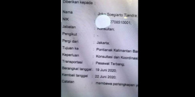 Ditemukan Surat Jalan dari Salah Satu Instansi untuk Joko Tjandra