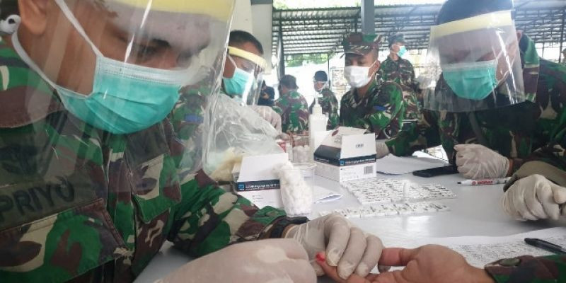 Cegah Klaster Baru, Marinir Gelar Rapid Test 