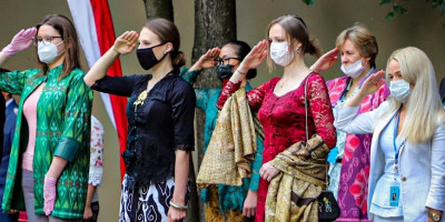 Warga Rusia Ikuti Upacara HUT RI di KBRI Moskow