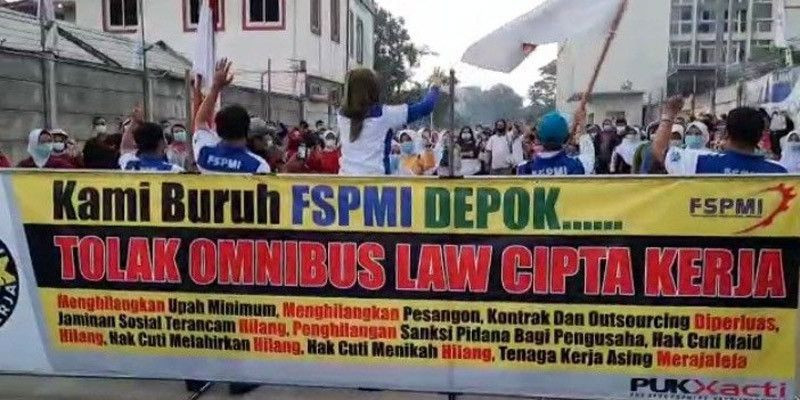 Dihadang Aparat, Ratusan Buruh Depok Gagal ke Jakarta