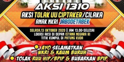 Saksikan, Giliran FPI, PA 212 dan GNPF Demo Tolak UU Cipta Kerja