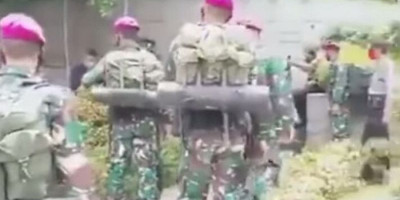 Siaga Demonstrasi, Brimob dan TNI Bersiaga di Pantai Indah Kapuk