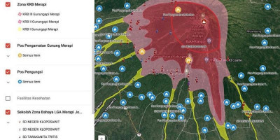 Identifikasi Posisi Kawasan Rawan Bencana Gunung Merapi, Gunakan Cekposisi