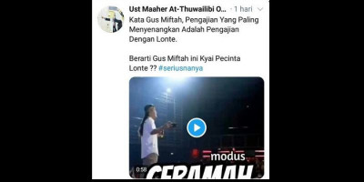 Serang Gus Miftah, Ustaz Maaher At-Thuwailibi Tanya Kiai Pencinta Lonte? 