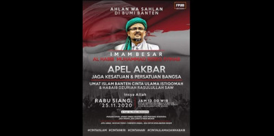 Klaim Dapat Izin Polisi, Apel Akbar Habib Rizieq Tetap Digelar di Serang