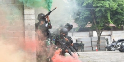 Dankormar Tinjau Perang Perkotaan Di Lampung