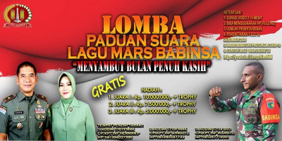 Danrem Merauke Ajak Masyarakat Papua Sambut Bulan Penuh Kasih Melalui Lomba Paduan Suara