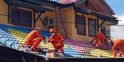 Atap Rumah Warga di Kawasan Flyover Tapal Kuda Mulai Dicat Tematik