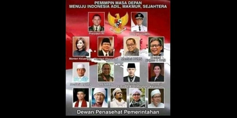 Beredar Foto Kabinet Masa Depan, Gatot Nurmantyo Presiden dan Anies Baswedan Jadi Wapres