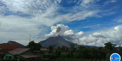 Tiga Kali Erupsi, Kolom Abu Sinabung Setinggi 1000 Meter