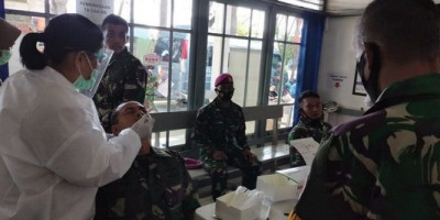 Usai Libur Panjang Prajurit Yonmarhanlan XII Jalani Swab Bio Sensor