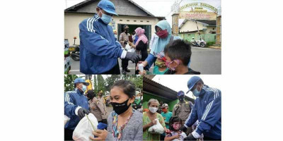 Wali Kota Madiun Bareng Remaja Muhammadiyah Bagikan Paket Sayur
