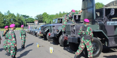 Yonif 6 Marinir Gelar Apel Kendaraan Taktis