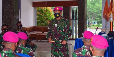 Danyon Roket 2 Marinir Pasmar 2 Sambut Satgas Percepat Pembangunan Pasca Gempa Lombok NTB