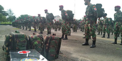 Prajurit Menbanpur 2 Marinir Pasmar 2 Apel Gelar Siap Hadapi Tugas Gempa Mamuju
