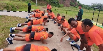 Prajurit Puslatpurmar 8 Teluk Ratai Laksanakan Samapta Tahun 2021
