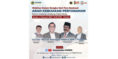 Webinar HPN, Kementerian ATR/BPN Sosialisasikan Arah Kebijakan Pertanahan Pasca UU Cipta Kerja