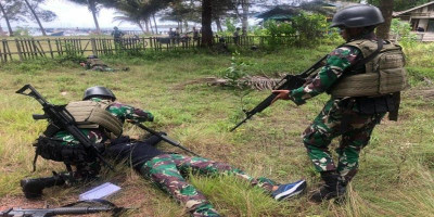 Satgas Komposit Marinir Natuna Gelar Latihan Patroli Raid