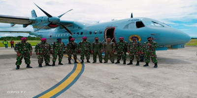 Komandan Yonmarhanlan XI Sambut Personel Satgas Bko Lanal Timika