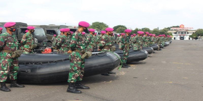Apel Kesiapsiagaan Dan Gelar Material Siaga Bencana Alam Korps Marinir