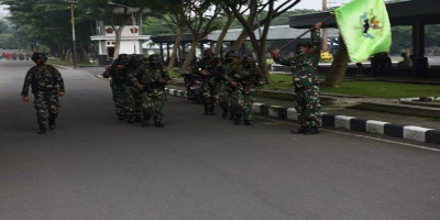 Prajurit, Batalyon Arhanud 2 Marinir Pasmar 2 Laksanakan Speed March Dalam Uji Nilai Perorangan Dasar (Unpd)Tw-I Ta. 2021