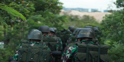Prajurit Bajra Ghosa Yonroket 1 Marinir Berlatih Hanmars 