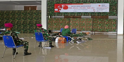 Dukung Kebutuhan Stok Darah Di Tengah Pandemi Covid-19, Pasmar 2 Gelar Donor Darah