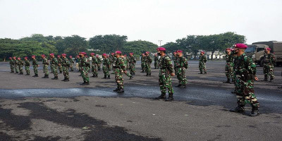 Danmenart 2 Mar Pasmar 2 Berangkatkan Satgas Operasi Penegakaan Disiplin Protokol Kesehatan Selama PPKM