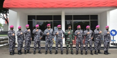 Dankormar Terima Laporan Kenaikan Pangkat Perwira Tinggi Korps Marinir