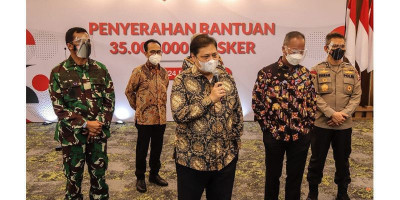 Airlangga Hartarto: Pemerintah Distribusikan 35 Juta Masker untuk Masyarakat