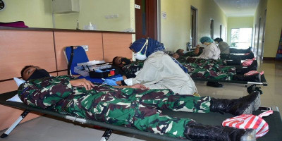 Bantu Penuhi Stok Darah PMI, Pasmar 3 Gelar Baksos Donor Darah