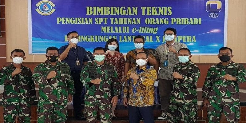 Personel Yonmarhanlan X/Jayapura Pasmar 3 Ikuti Bimbingan Teknis Pengisian SPT Melalui E-Filing