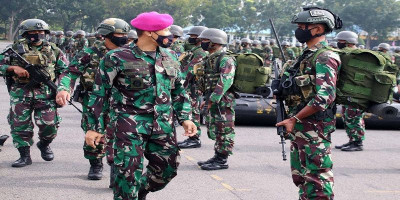 Asops Danpasmar 2 Tinjau Kesiapan Prajurit Yonif 3 Marinir Menjelang Satgas Muara dan Perairan (Mupe)
