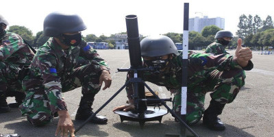 Peleton Mortir Yonif 6 Marinir Gelar Drill Penembakan