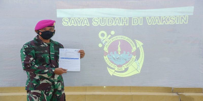 Prajurit Pasmar 1 Terima Vaksinasi Covid-19 Tahap Pertama