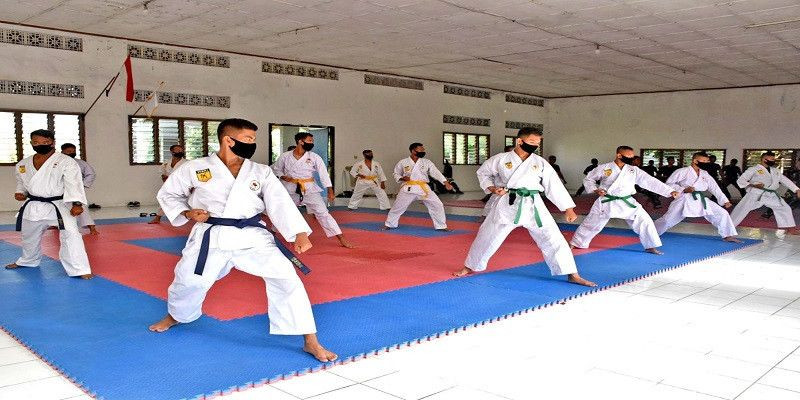 Asah Kemampuan, Prajurit Yonif 5 Brigif 2 Mar Pasmar 2 Latihan Beladiri Karate