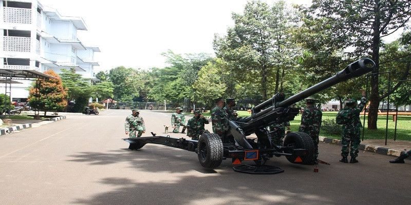 Jelang Hadapi Latpasrat 2021, Prajuri Yon Howitzer 1 Marinir Laksanakan Gun Drill 