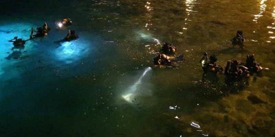 Personel Elit Bakamla RI Latihan Selam Malam