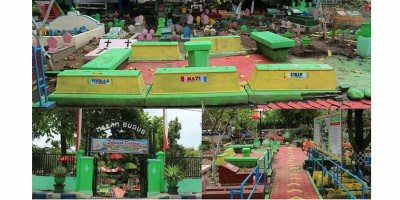 Kesan Seram Langsung Hilang, Makam-makam di Kota Madiun Dicat Warna Warni