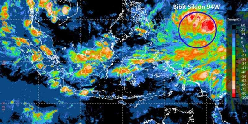 Daerah Diminta Waspadai Bibit Siklon Tropis 94W