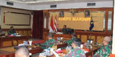 Dankormar Pimpin Rapat Kesiapan Lomba Menembak Kasal Cup Tahun 2021
