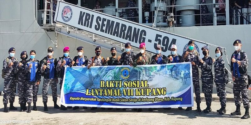 Prajurit terbaik Yonmarhanlan VII gunakan KRI Semarang 594 berangkat menuju Pulau Amfoang Timur 
